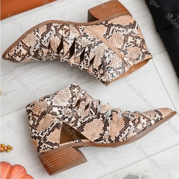 Faux Snake Booties - Picture 3 of 13